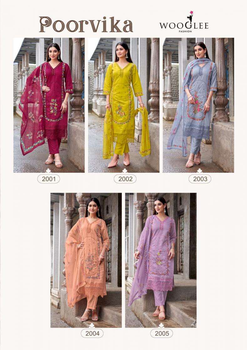 Wooglee Presents Poorvika Mull chanderi readymade unique 3pcs Kurtis Catalog Wholesaler And Exporter In Surat 