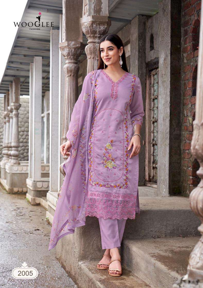 Wooglee Presents Poorvika Mull chanderi readymade unique 3pcs Kurtis Catalog Wholesaler And Exporter In Surat 