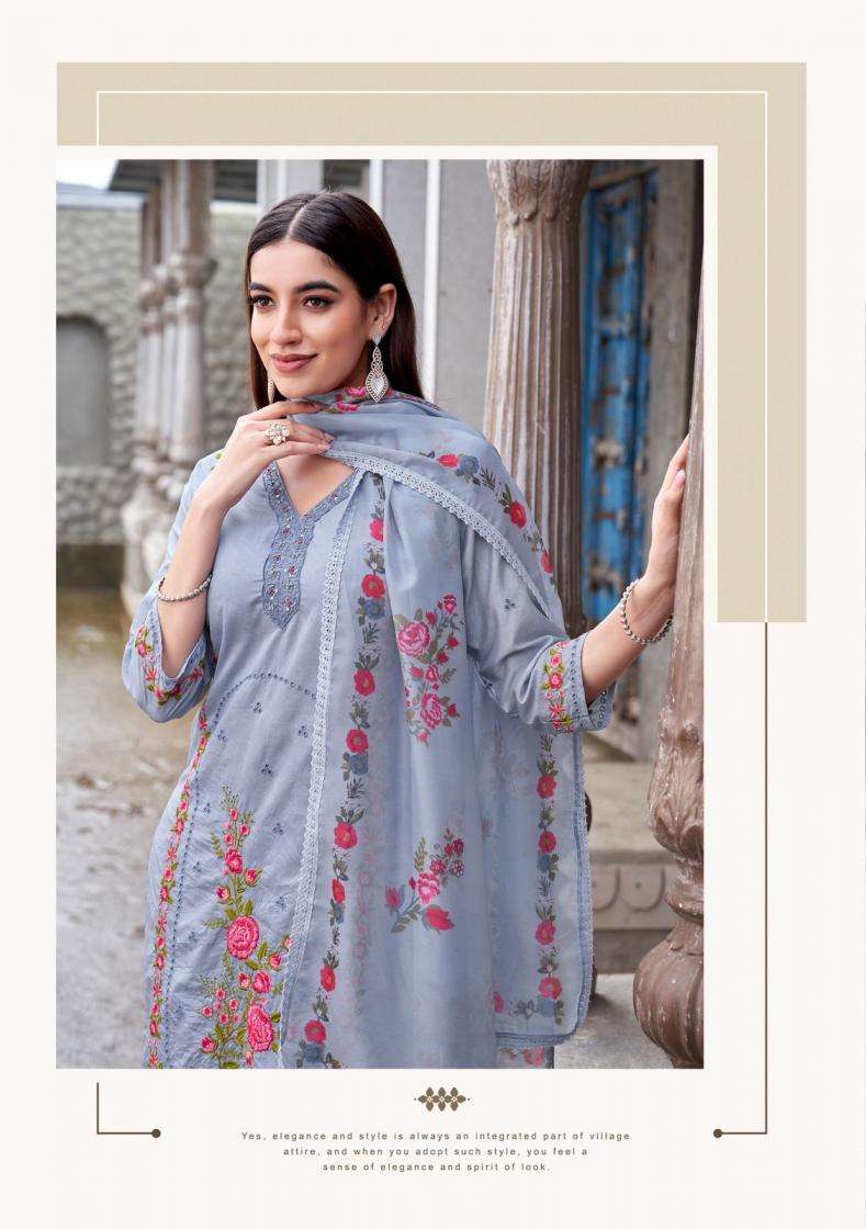 Wooglee Presents Poorvika Mull chanderi readymade unique 3pcs Kurtis Catalog Wholesaler And Exporter In Surat 