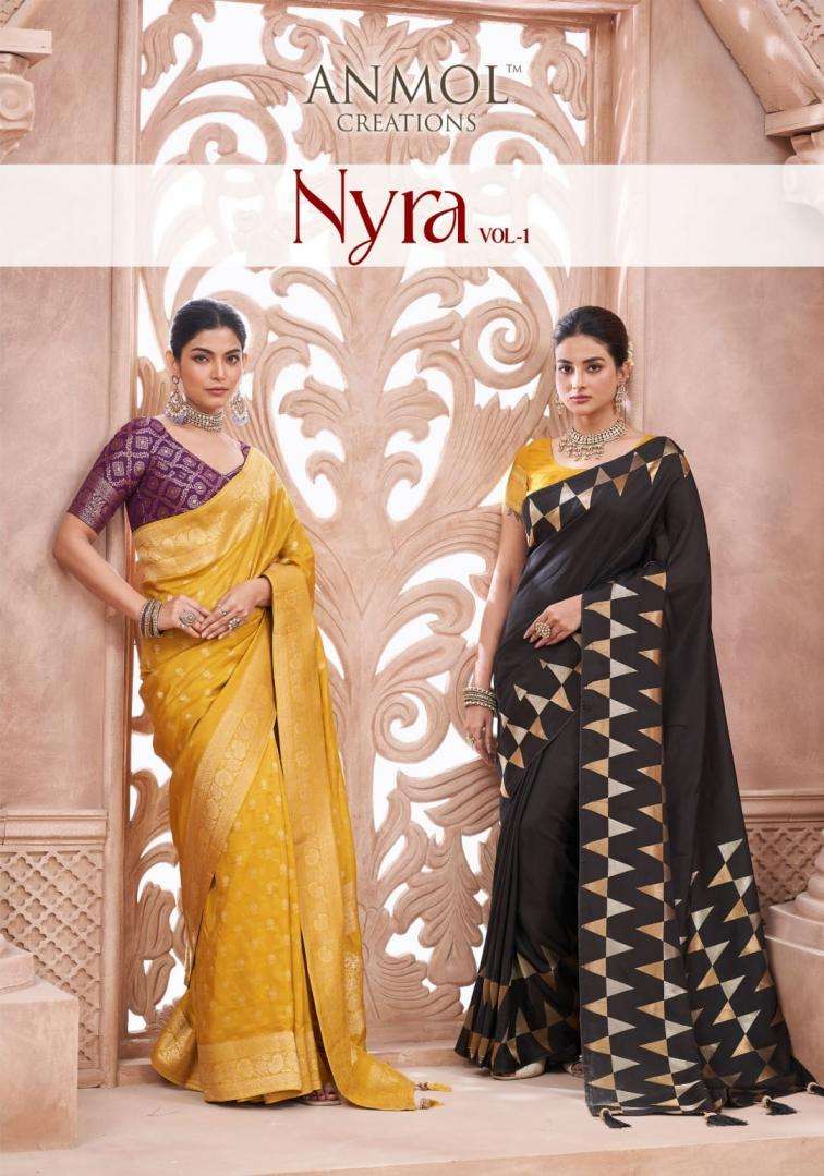 Anmol Creation Presents Nyra Vol-1 Premium 3001-3008 Sarees Catalog Wholesaler And Exporter 