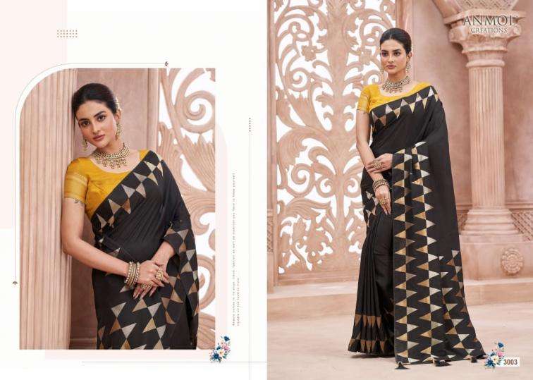 Anmol Creation Presents Nyra Vol-1 Premium 3001-3008 Sarees Catalog Wholesaler And Exporter 