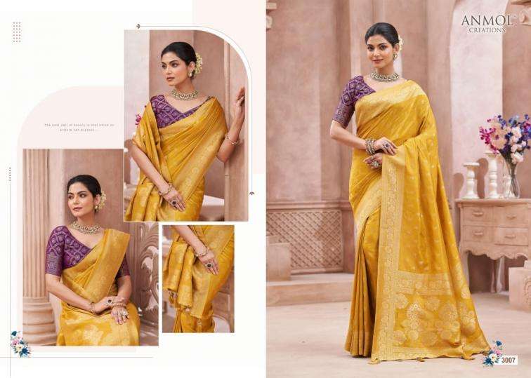 Anmol Creation Presents Nyra Vol-1 Premium 3001-3008 Sarees Catalog Wholesaler And Exporter 