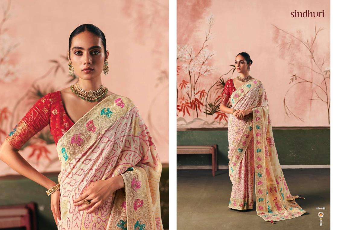 kimora sindhuri premium bindiya 481-491 khadi georgette stylish sarees catalog collection