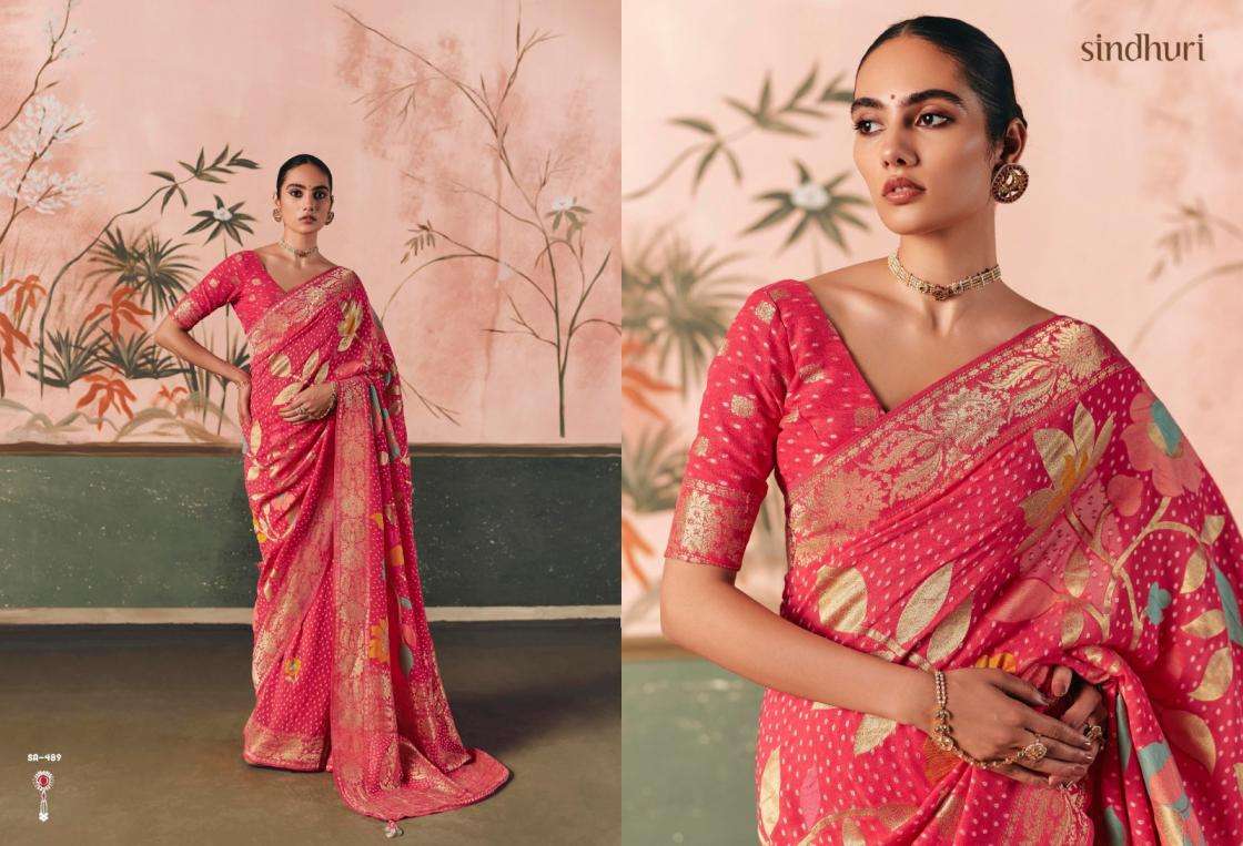 kimora sindhuri premium bindiya 481-491 khadi georgette stylish sarees catalog collection