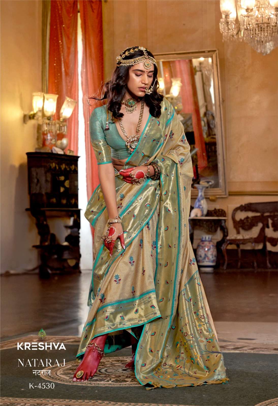 KRESHVA PRESENT NATARAJ FANCY SILK SARES CATALOG WHOLESALER AND EXPORTER
