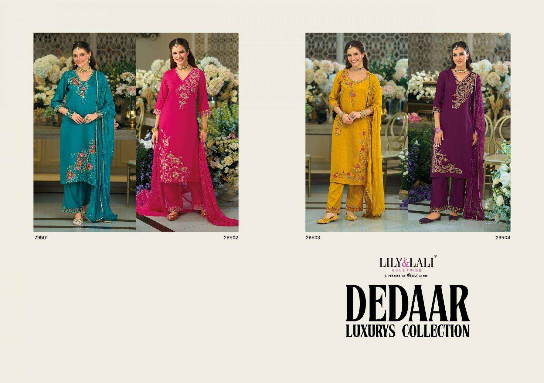 Lily & Lali Presents Dedaar Viscose Silk Premium Readymade 3pcs Dress Catalog Wholesaler And Exporter 