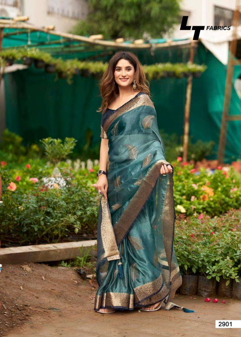 Lt Fashion Presents Signature Vol-29 Nylon Glossy Jacquard Attractive Saree Catalog Wholesaler And Exporter 