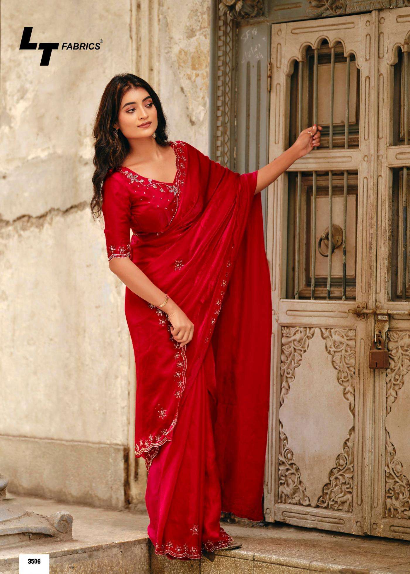 Lt Fashion Presents Signature Vol-35 Amazing Nylon Glossy Fabric Sarees Catalog Wholesaler And Exporter 