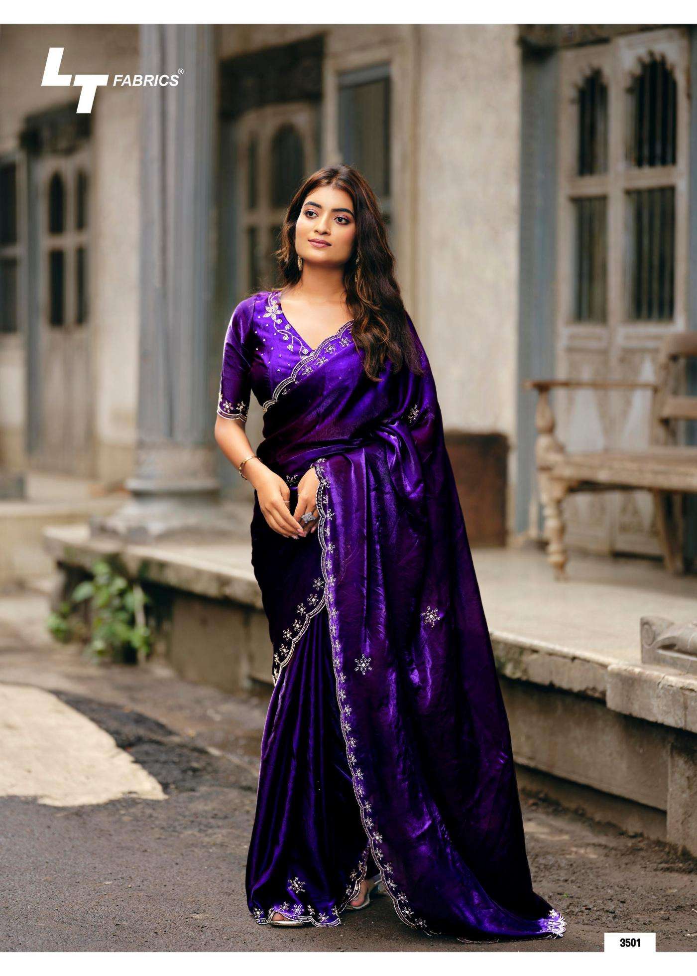 Lt Fashion Presents Signature Vol-35 Amazing Nylon Glossy Fabric Sarees Catalog Wholesaler And Exporter 