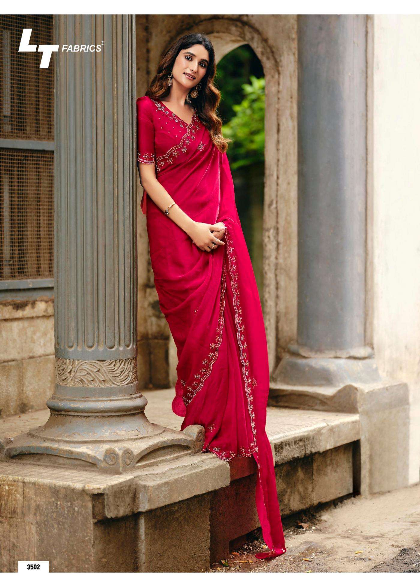Lt Fashion Presents Signature Vol-35 Amazing Nylon Glossy Fabric Sarees Catalog Wholesaler And Exporter 
