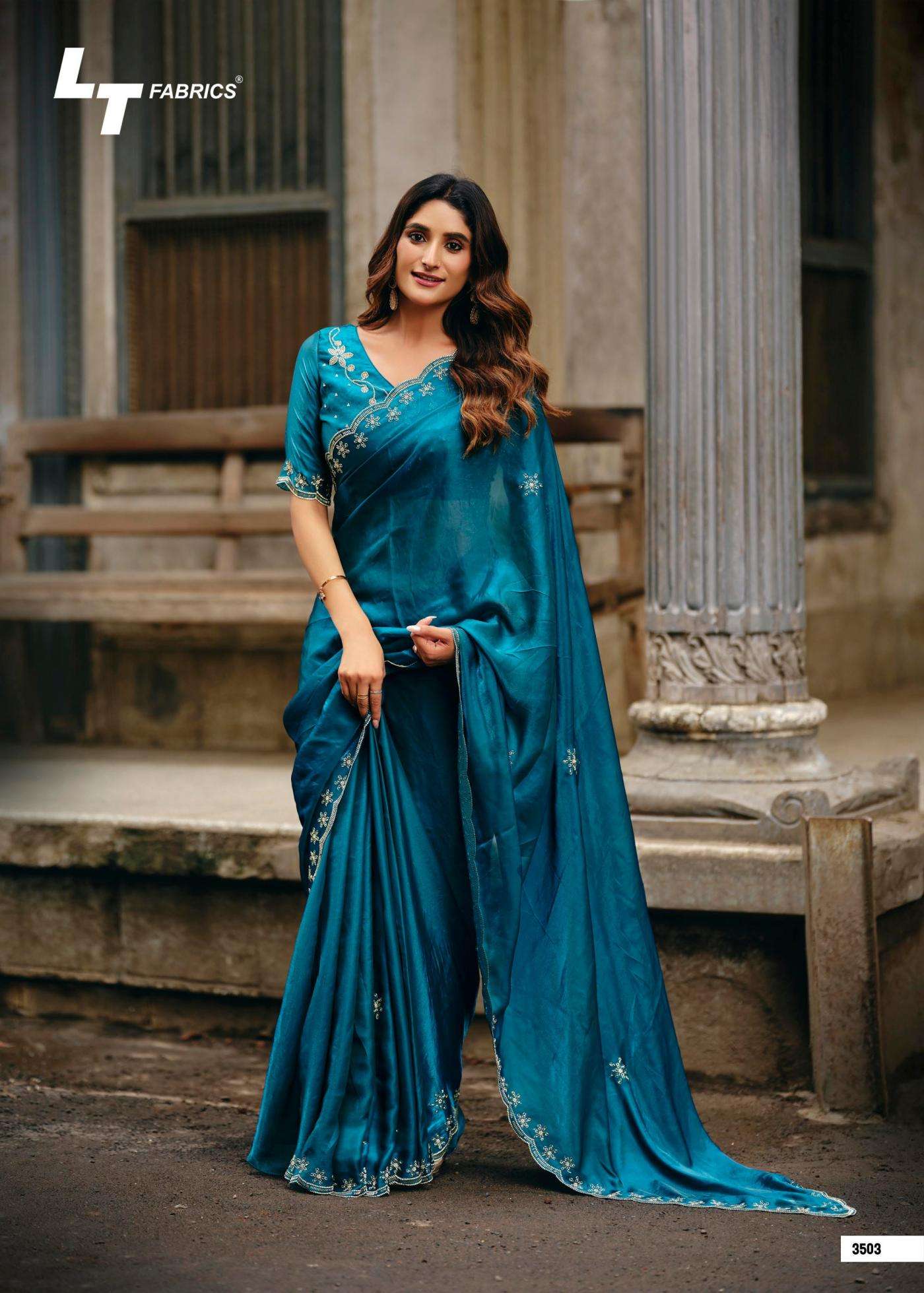 Lt Fashion Presents Signature Vol-35 Amazing Nylon Glossy Fabric Sarees Catalog Wholesaler And Exporter 