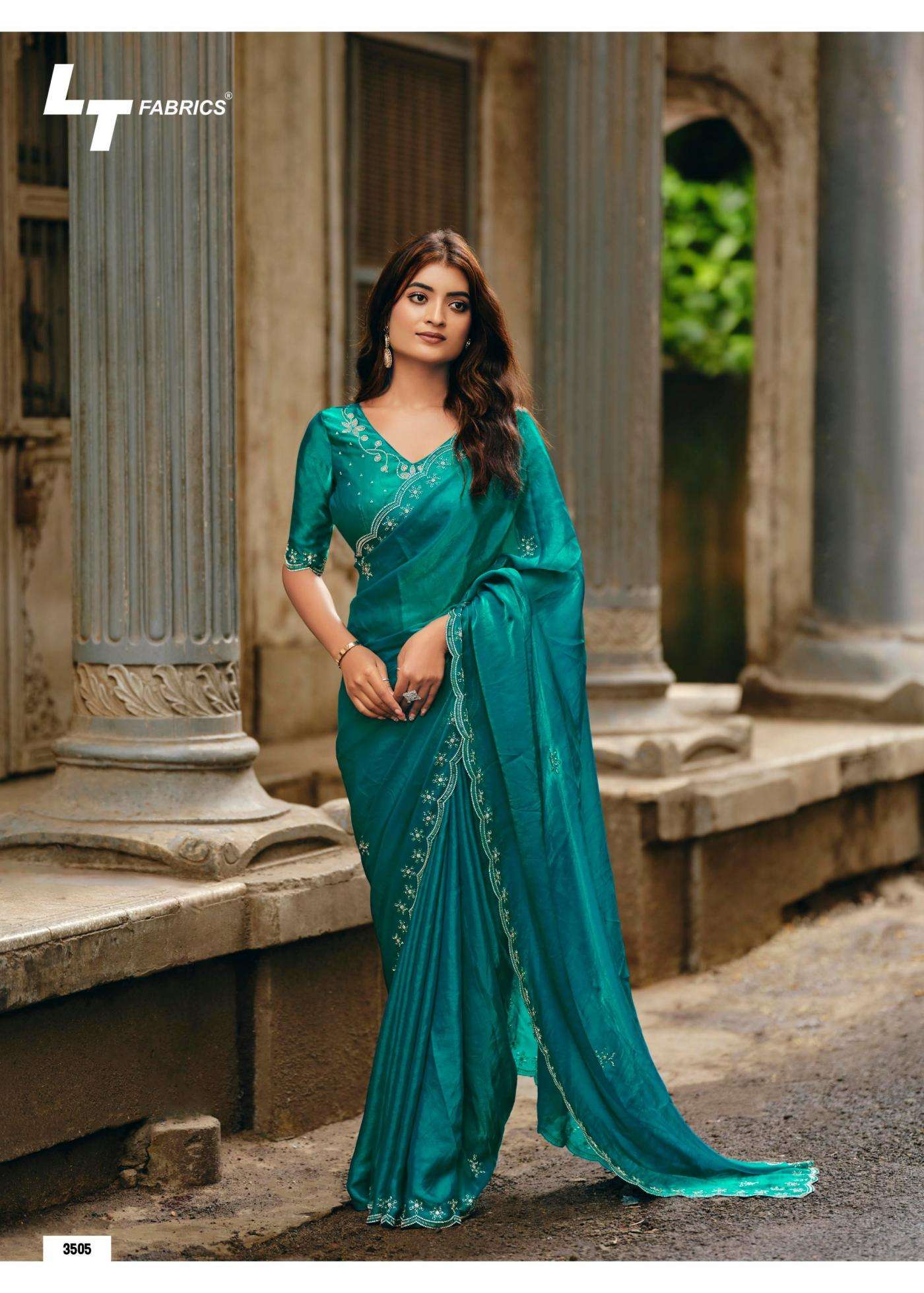 Lt Fashion Presents Signature Vol-35 Amazing Nylon Glossy Fabric Sarees Catalog Wholesaler And Exporter 