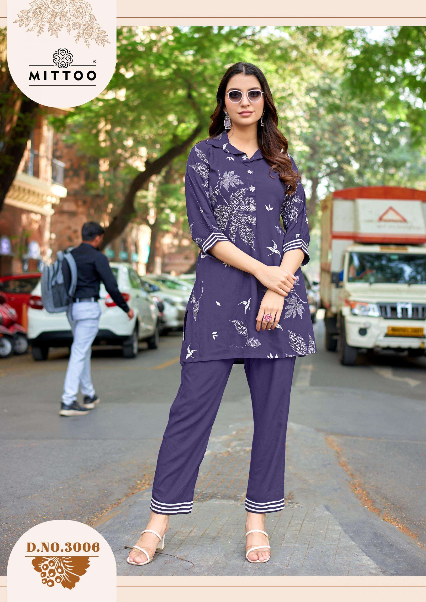 Mittoo Presents Rasika Rayon Fully Stitch Fancy Co-Ord Catalog Wholesaler And Exporter 