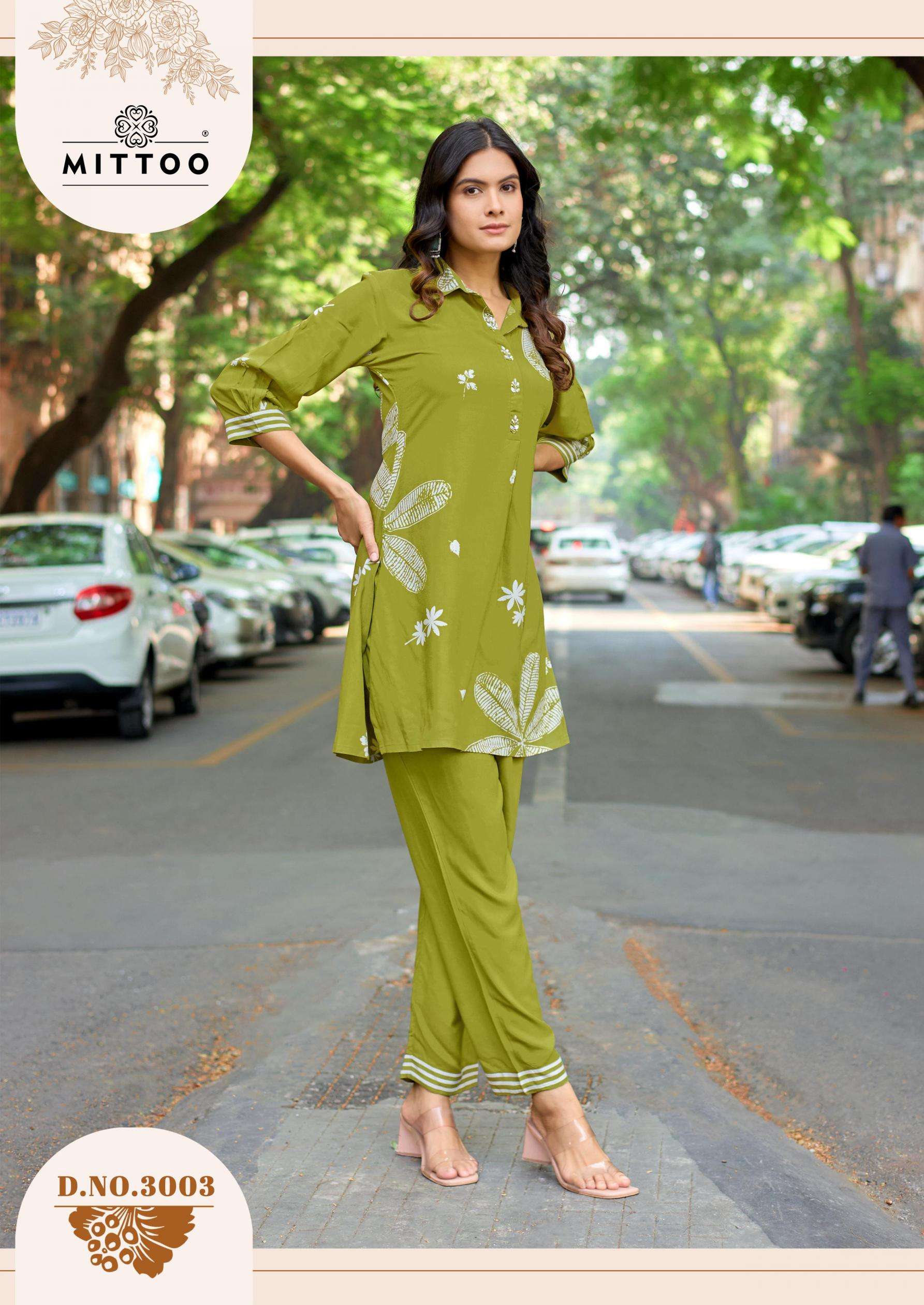 Mittoo Presents Rasika Rayon Fully Stitch Fancy Co-Ord Catalog Wholesaler And Exporter 