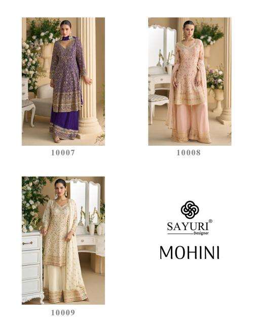Sayuri Designer Presents Mohini Georgette Exclusive Design Fully Stitch Plazzo Suits Catalog Wholesaler And Exporter 