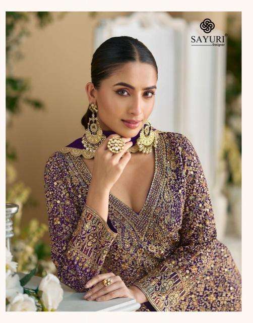 Sayuri Designer Presents Mohini Georgette Exclusive Design Fully Stitch Plazzo Suits Catalog Wholesaler And Exporter 