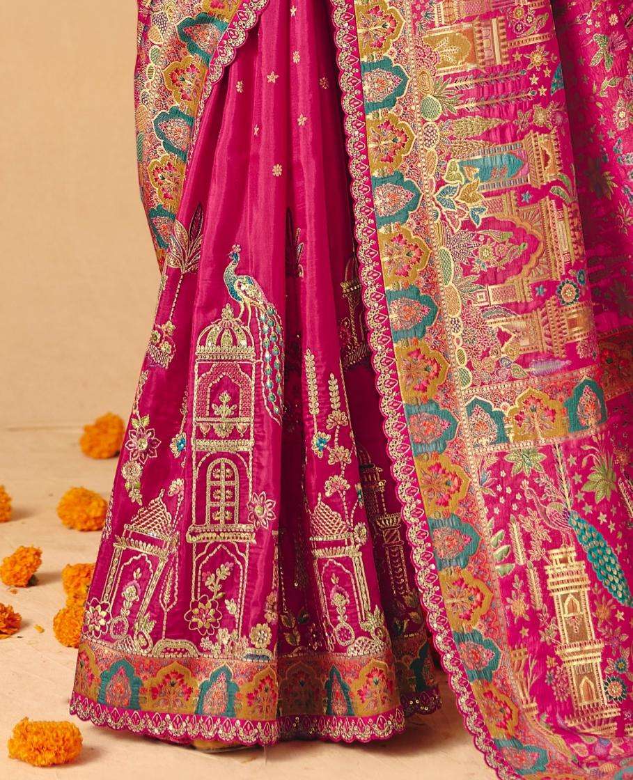 tathastu presents anaara 8201-8212 dola zari silk traditional bridan wear sarees catalog wholesaler and exporters