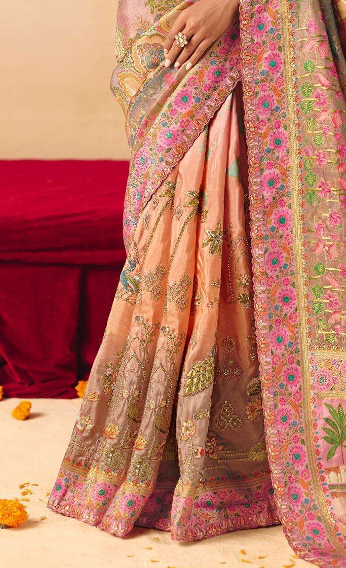 tathastu presents anaara 8201-8212 dola zari silk traditional bridan wear sarees catalog wholesaler and exporters