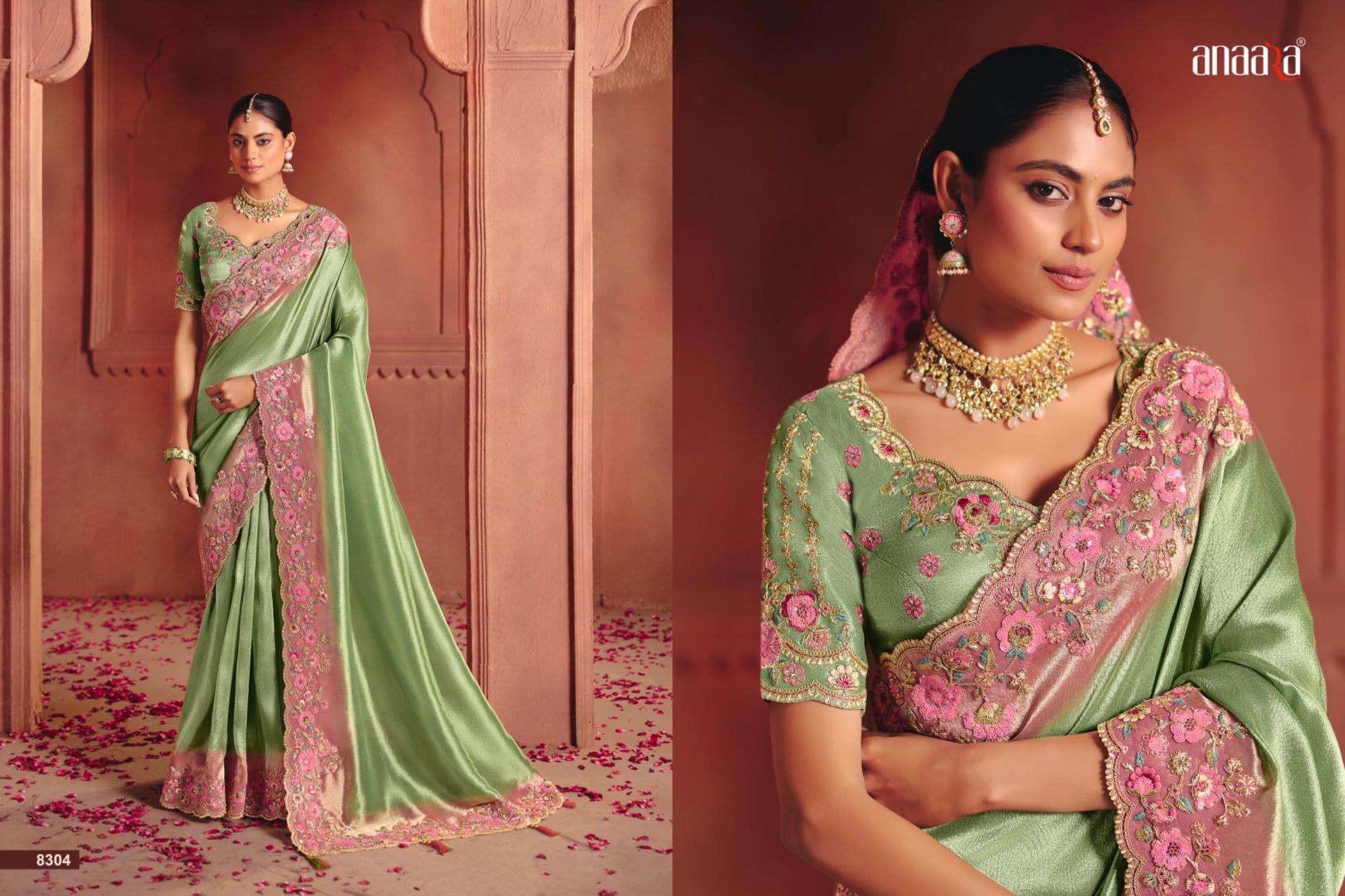 tathastu presents anaara 8301-8312 zari silk attractive look wedding wear sarees catalog wholesaler and exporter in surat