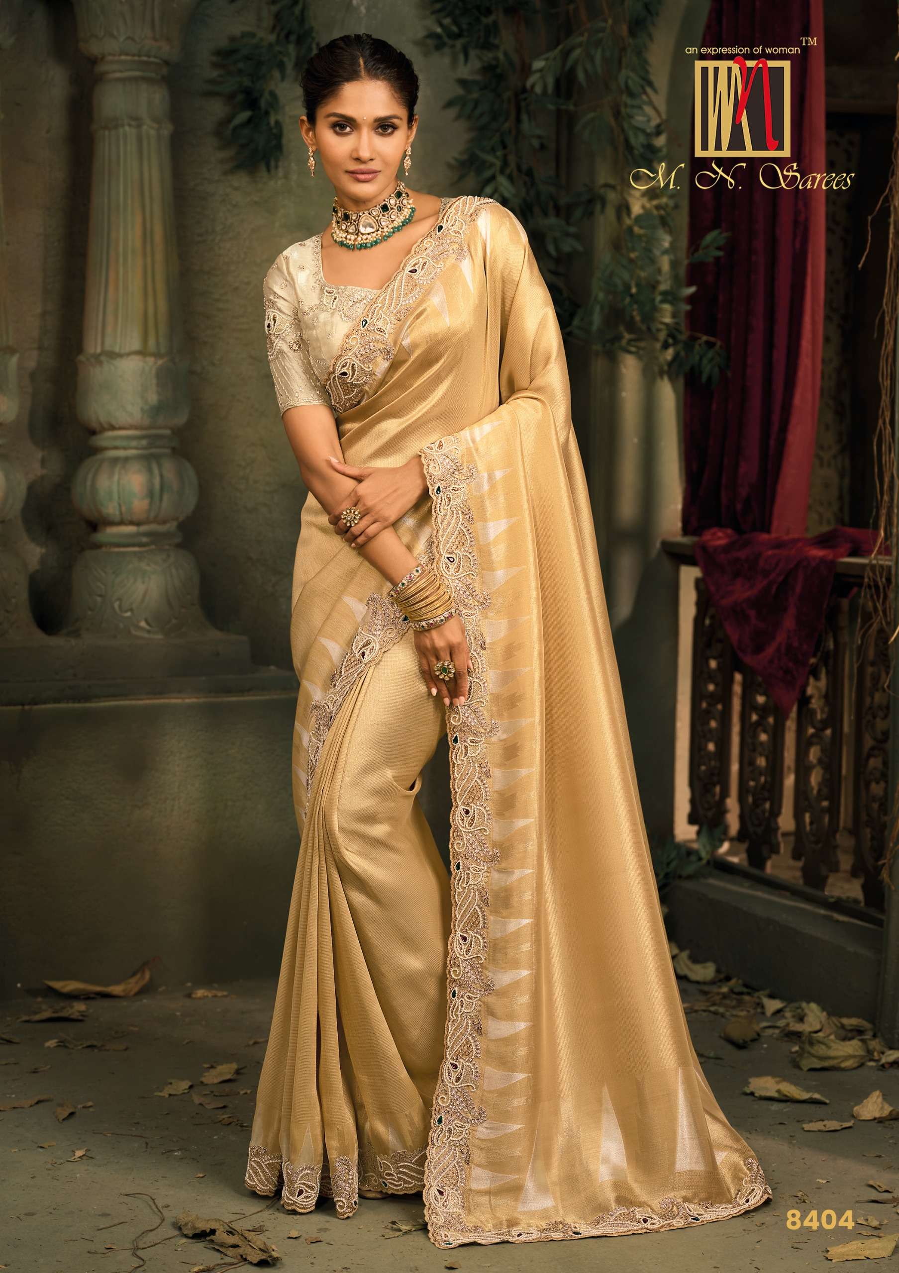 MN PRESENTS SHAHI POSHAK-07 8400 SERIES HEAVY DESIGNER WEEDING WEAR BRIDAL SAREES CATALOG WHOLESALER AND EXPORTERS