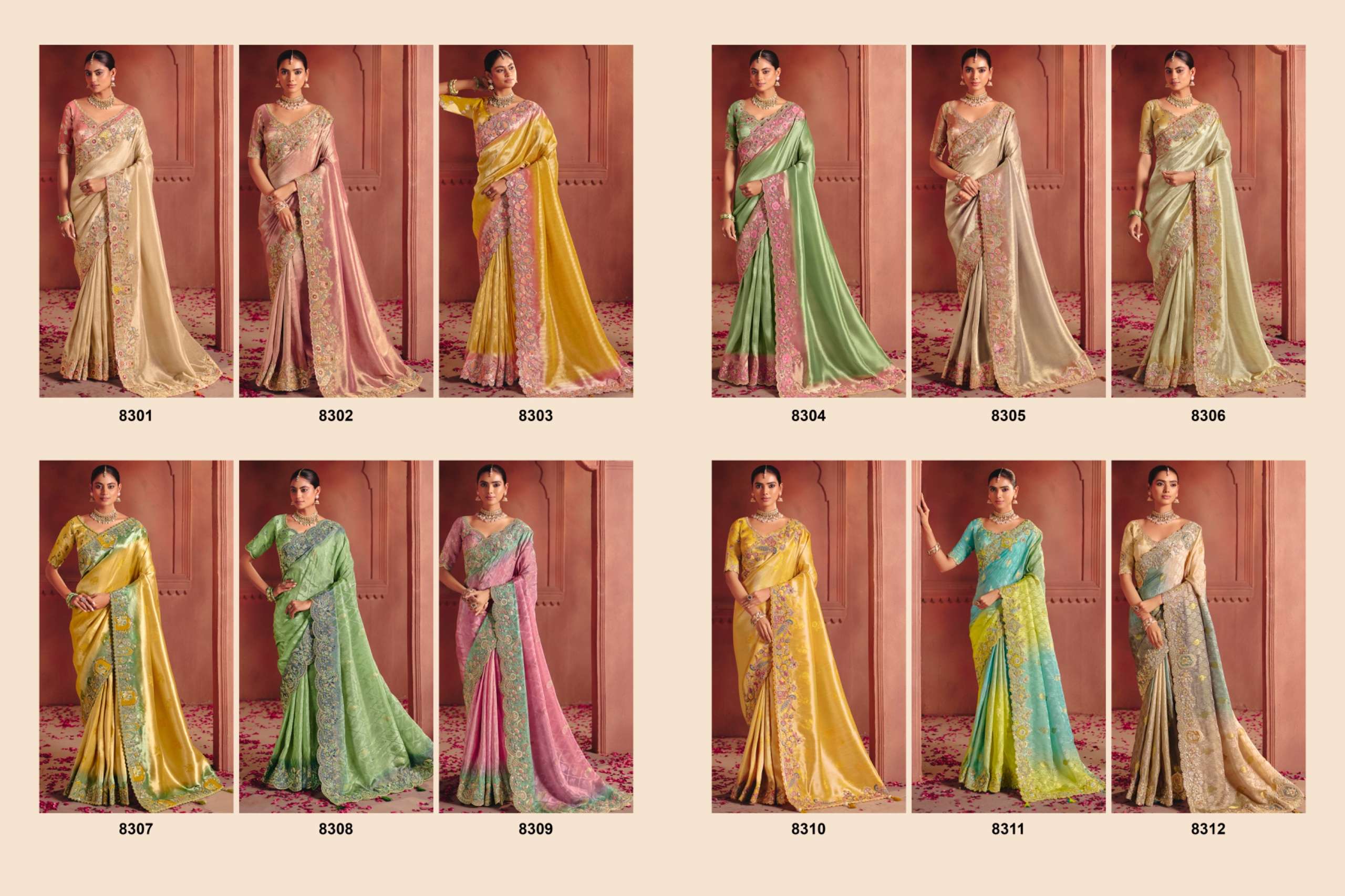 TATHASTU PRESENT ANAARA 8300 SERIES BRIDAL DESIGNER SAREES CATALOG WHOLESALER AND EXPORTERS IN SURAT
