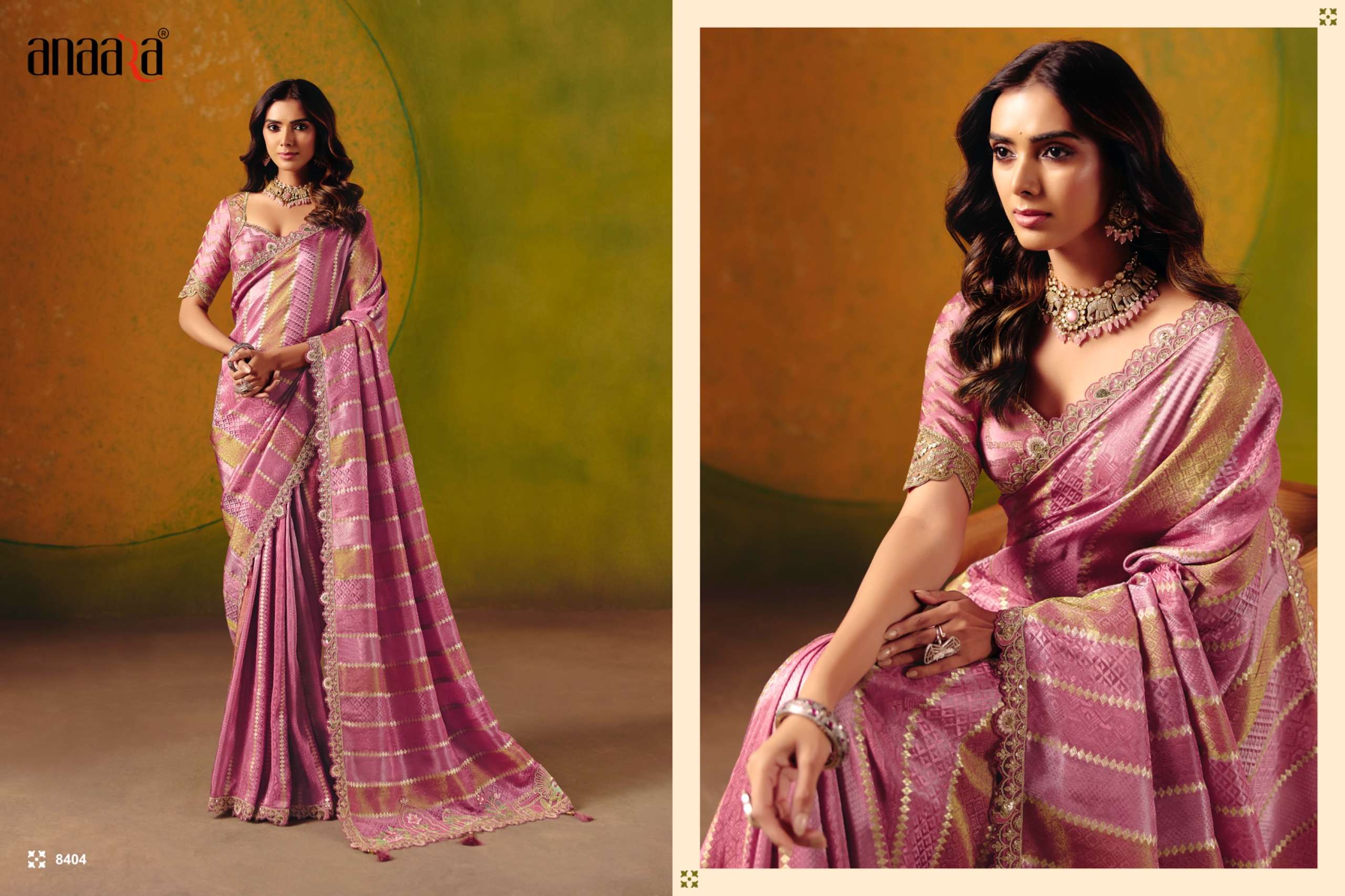 TATHASTU PRESENTS ANAARA 8400 SERIES BEAUTIFUL DESINGER PARTYWEAR SAREES CATALOG WHOLESALER AND EXPORTERS