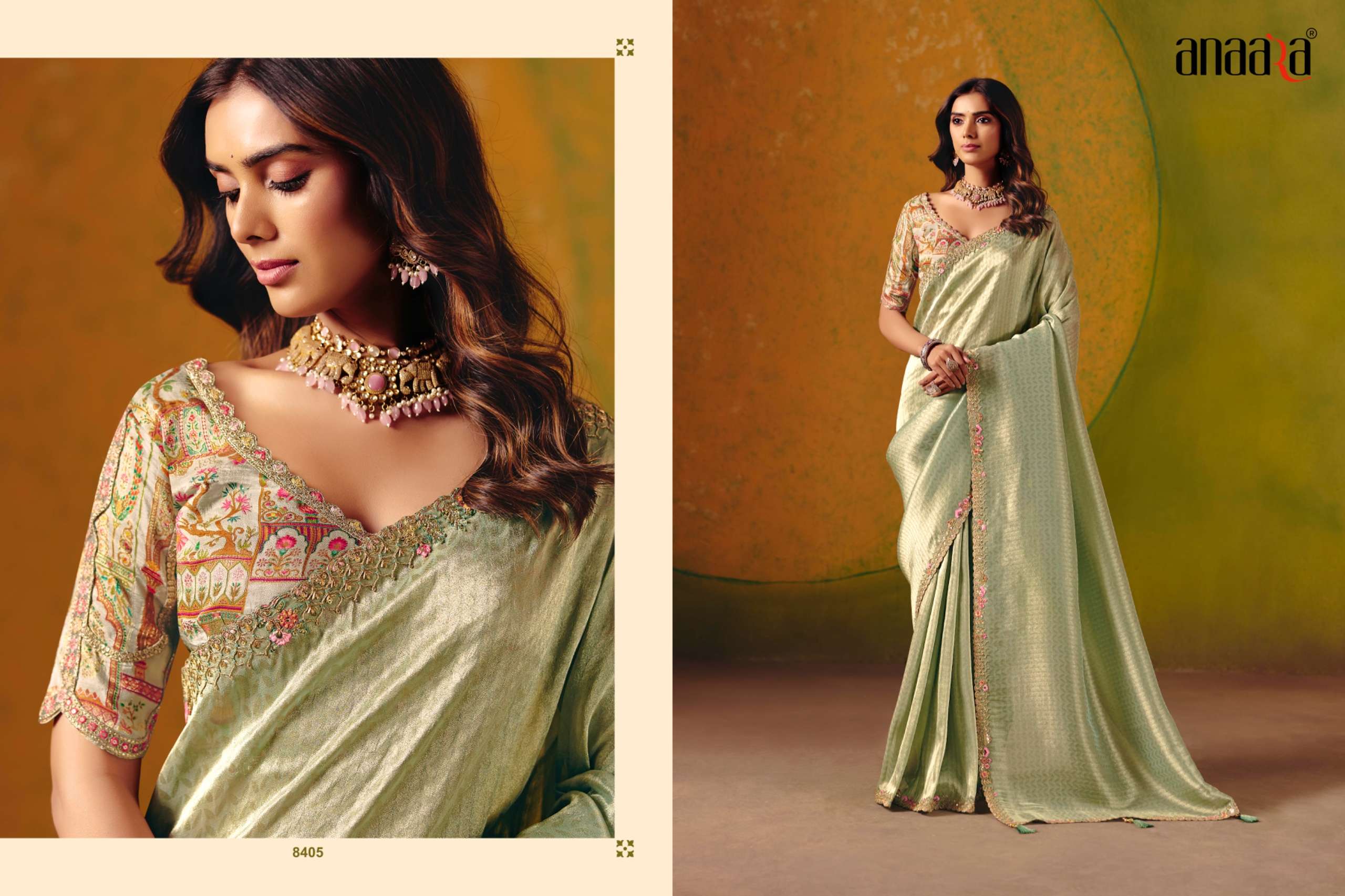 TATHASTU PRESENTS ANAARA 8400 SERIES BEAUTIFUL DESINGER PARTYWEAR SAREES CATALOG WHOLESALER AND EXPORTERS