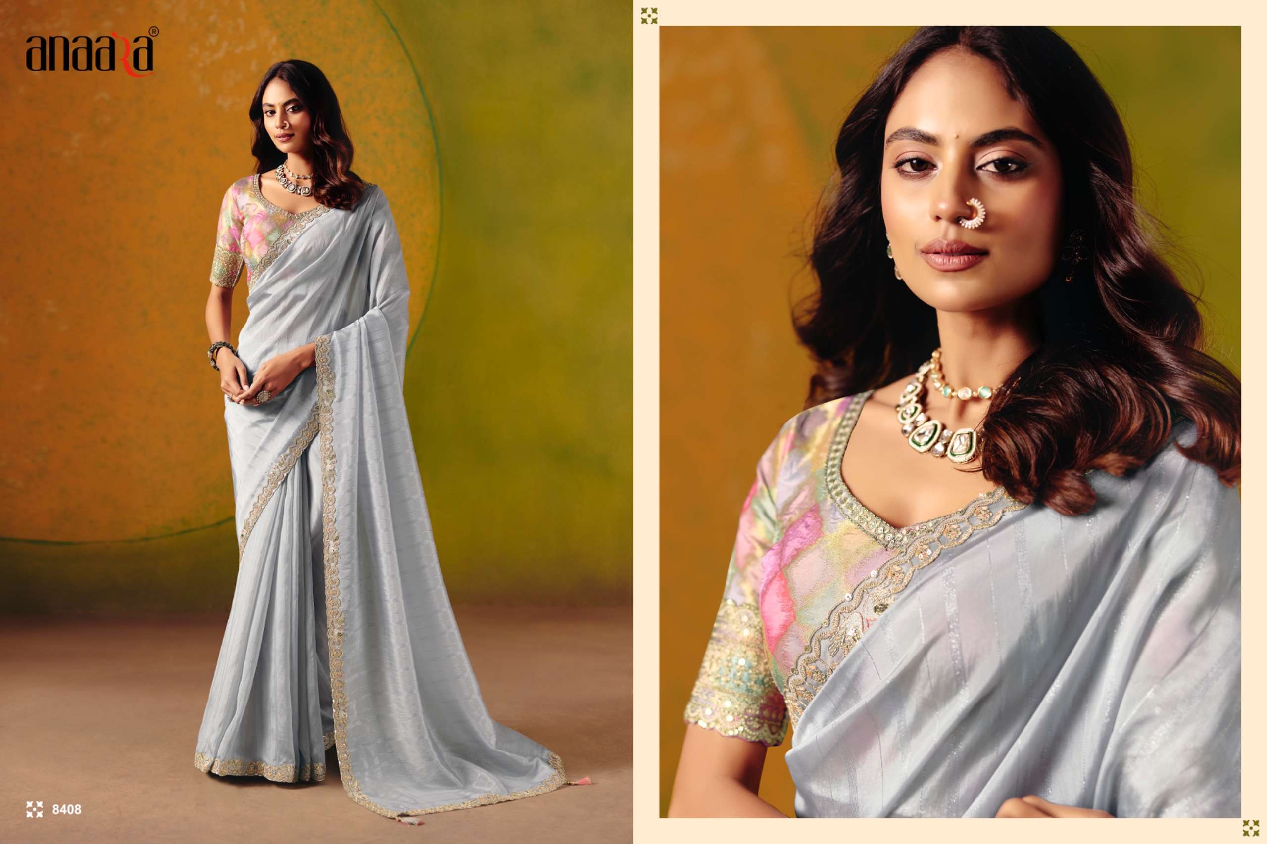 TATHASTU PRESENTS ANAARA 8400 SERIES BEAUTIFUL DESINGER PARTYWEAR SAREES CATALOG WHOLESALER AND EXPORTERS