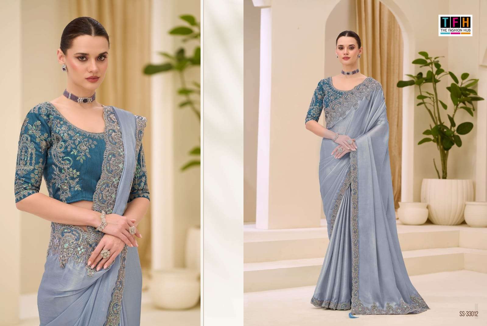 TFH PRESENTS SILVER SCREEN 23RD EDITION 33001 TO 330018 SEIRES DESINGER PARTYWEAR SAREES CATALOG WHOLESALER AND EXPORTERS IN SURAT