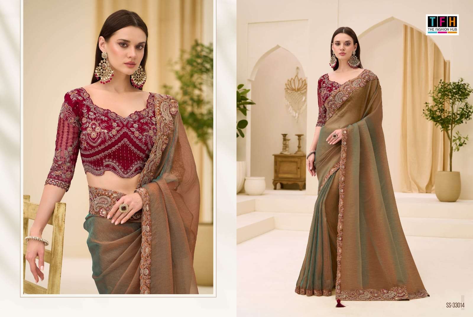 TFH PRESENTS SILVER SCREEN 23RD EDITION 33001 TO 330018 SEIRES DESINGER PARTYWEAR SAREES CATALOG WHOLESALER AND EXPORTERS IN SURAT