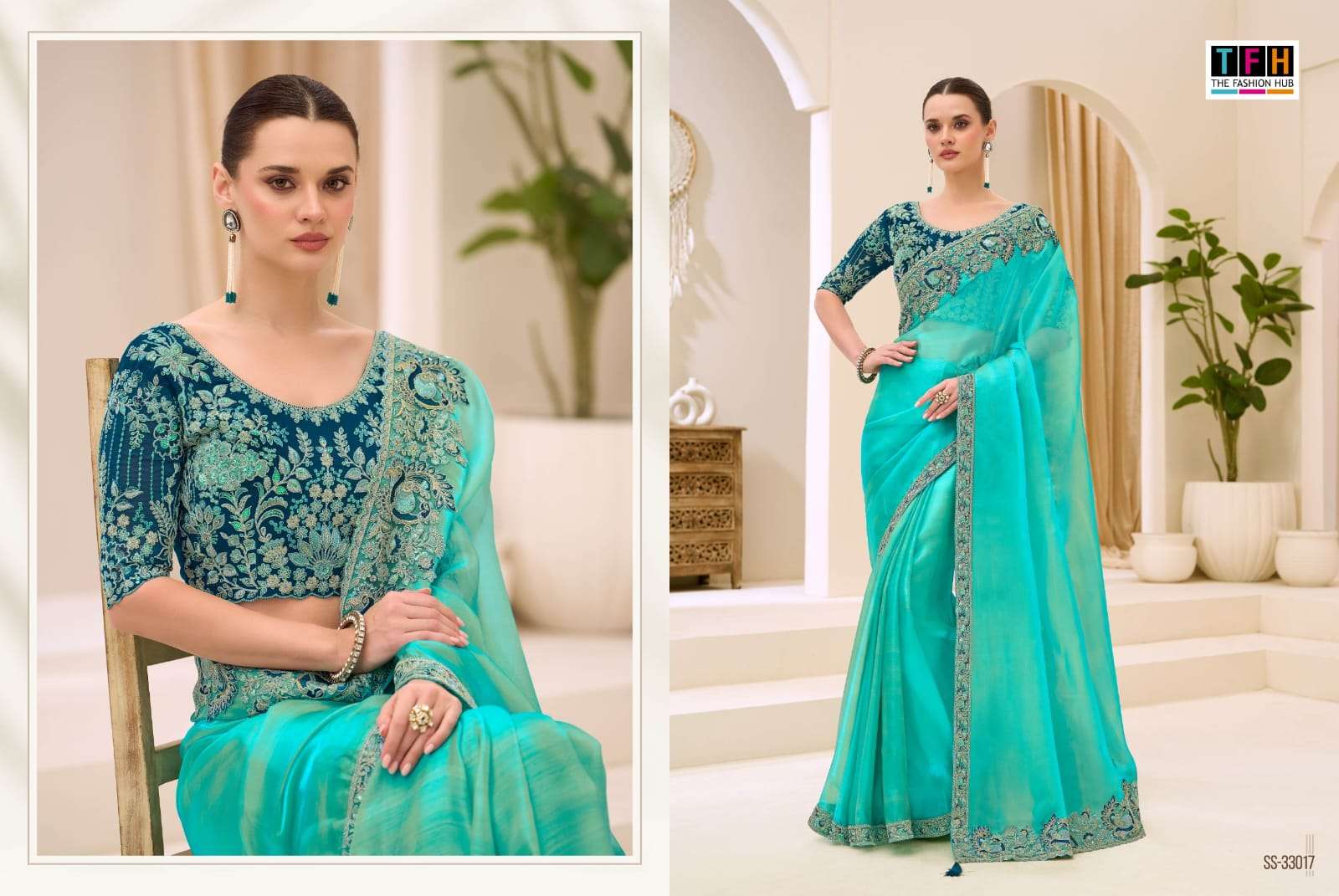 TFH PRESENTS SILVER SCREEN 23RD EDITION 33001 TO 330018 SEIRES DESINGER PARTYWEAR SAREES CATALOG WHOLESALER AND EXPORTERS IN SURAT