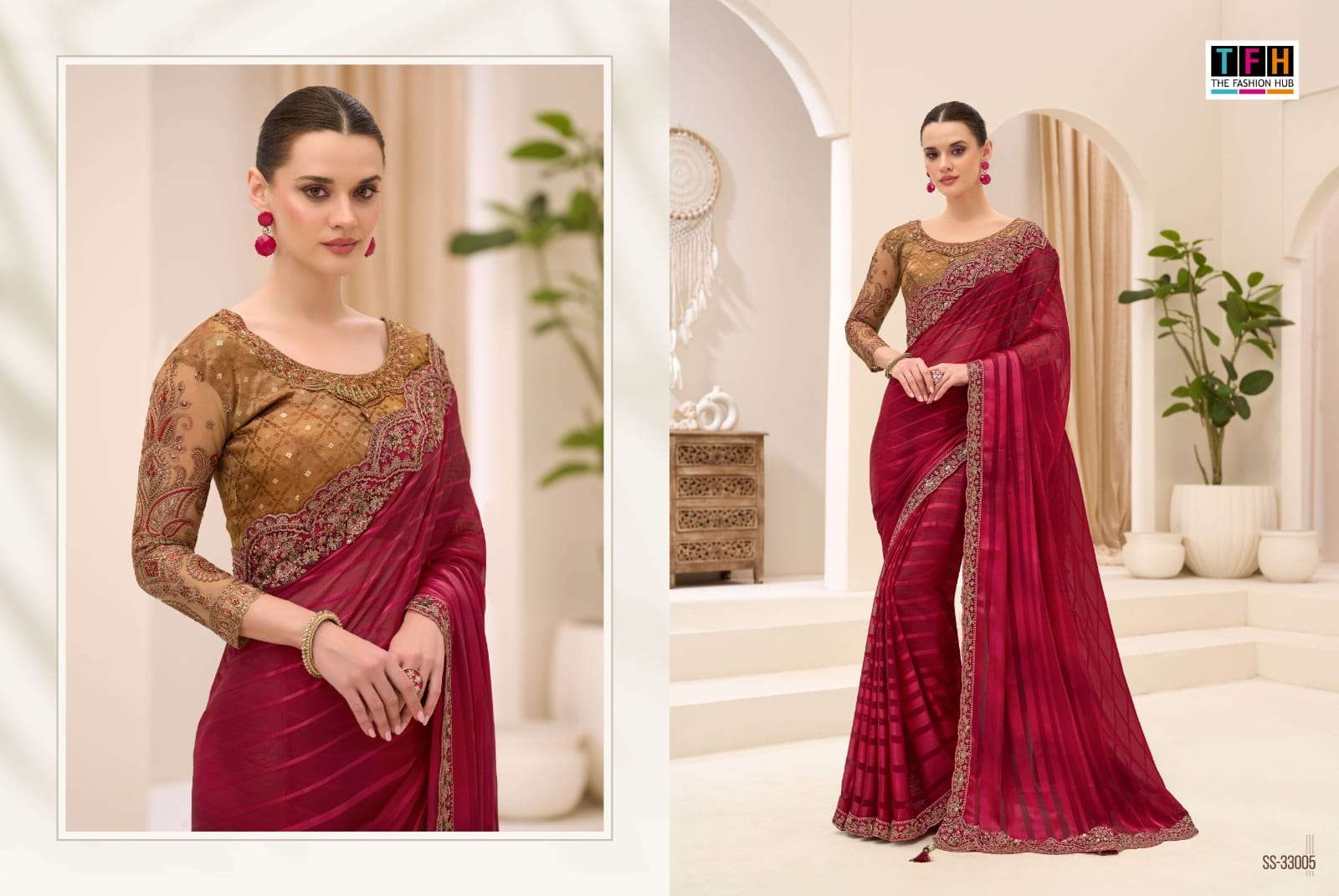 TFH PRESENTS SILVER SCREEN 23RD EDITION 33001 TO 330018 SEIRES DESINGER PARTYWEAR SAREES CATALOG WHOLESALER AND EXPORTERS IN SURAT