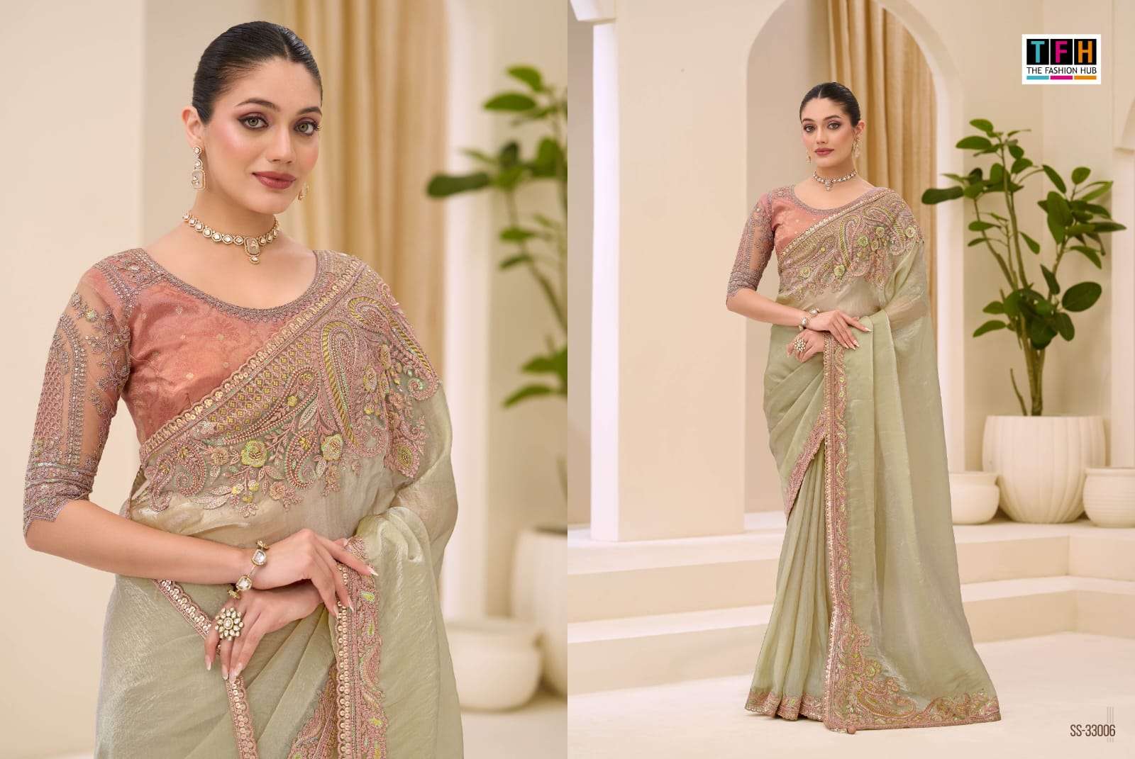 TFH PRESENTS SILVER SCREEN 23RD EDITION 33001 TO 330018 SEIRES DESINGER PARTYWEAR SAREES CATALOG WHOLESALER AND EXPORTERS IN SURAT