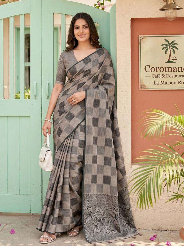 Astita Presents Vanya Fancy Linen Cotton Sarees Catalog Wholesaler And Exporter 