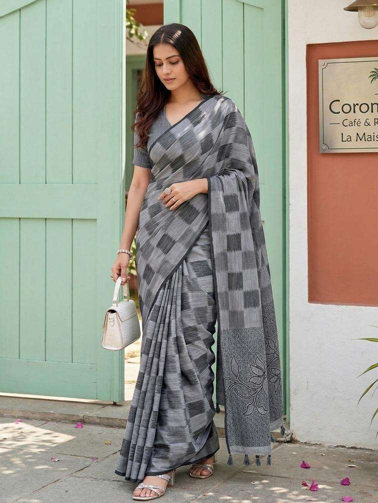 Astita Presents Vanya Fancy Linen Cotton Sarees Catalog Wholesaler And Exporter 