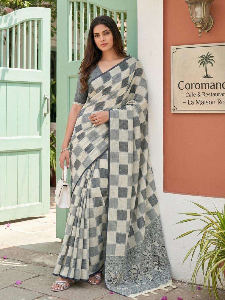 Astita Presents Vanya Fancy Linen Cotton Sarees Catalog Wholesaler And Exporter 