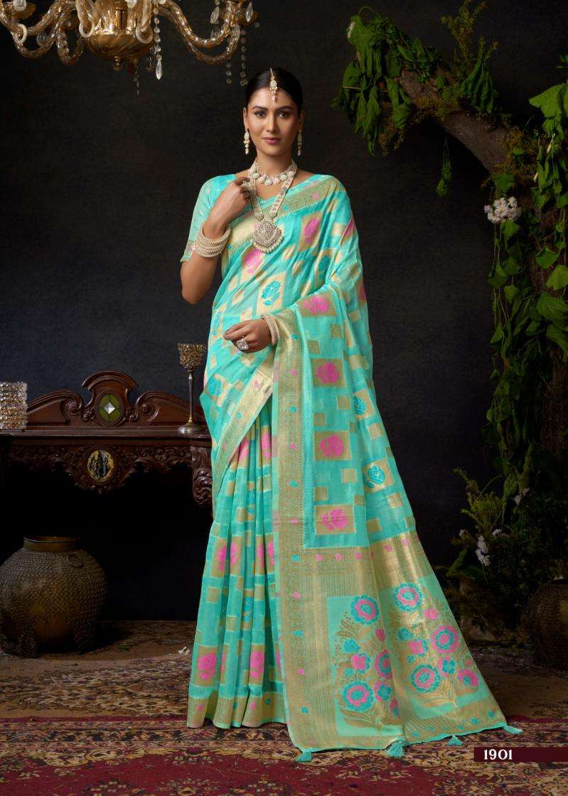 Gobuni Presents Sundari Vol-1 Organza Khadi Traditional Sarees Perfect For Festivals Catalog Wholesaler And Exporter 