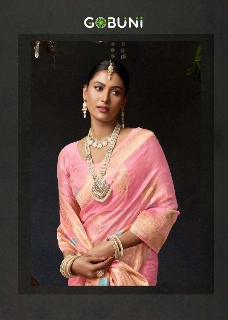 Gobuni Presents Sundari Vol-1 Organza Khadi Traditional Sarees Perfect For Festivals Catalog Wholesaler And Exporter 