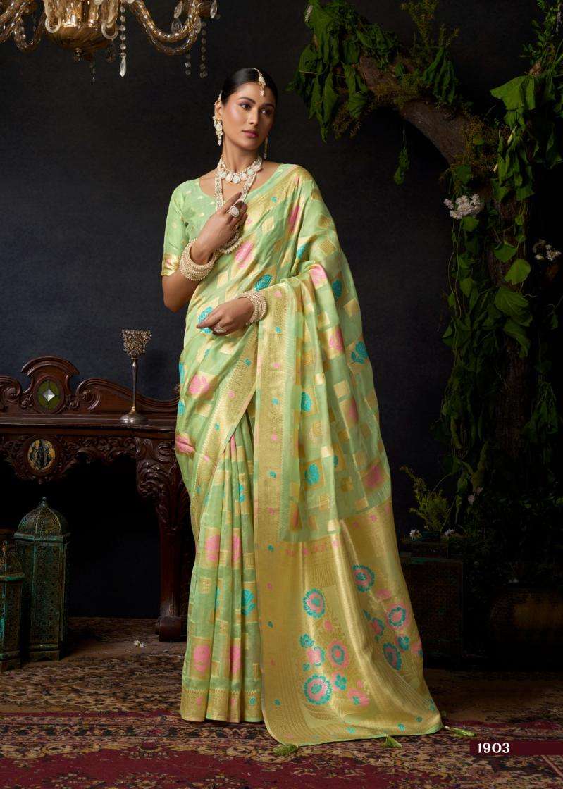 Gobuni Presents Sundari Vol-1 Organza Khadi Traditional Sarees Perfect For Festivals Catalog Wholesaler And Exporter 