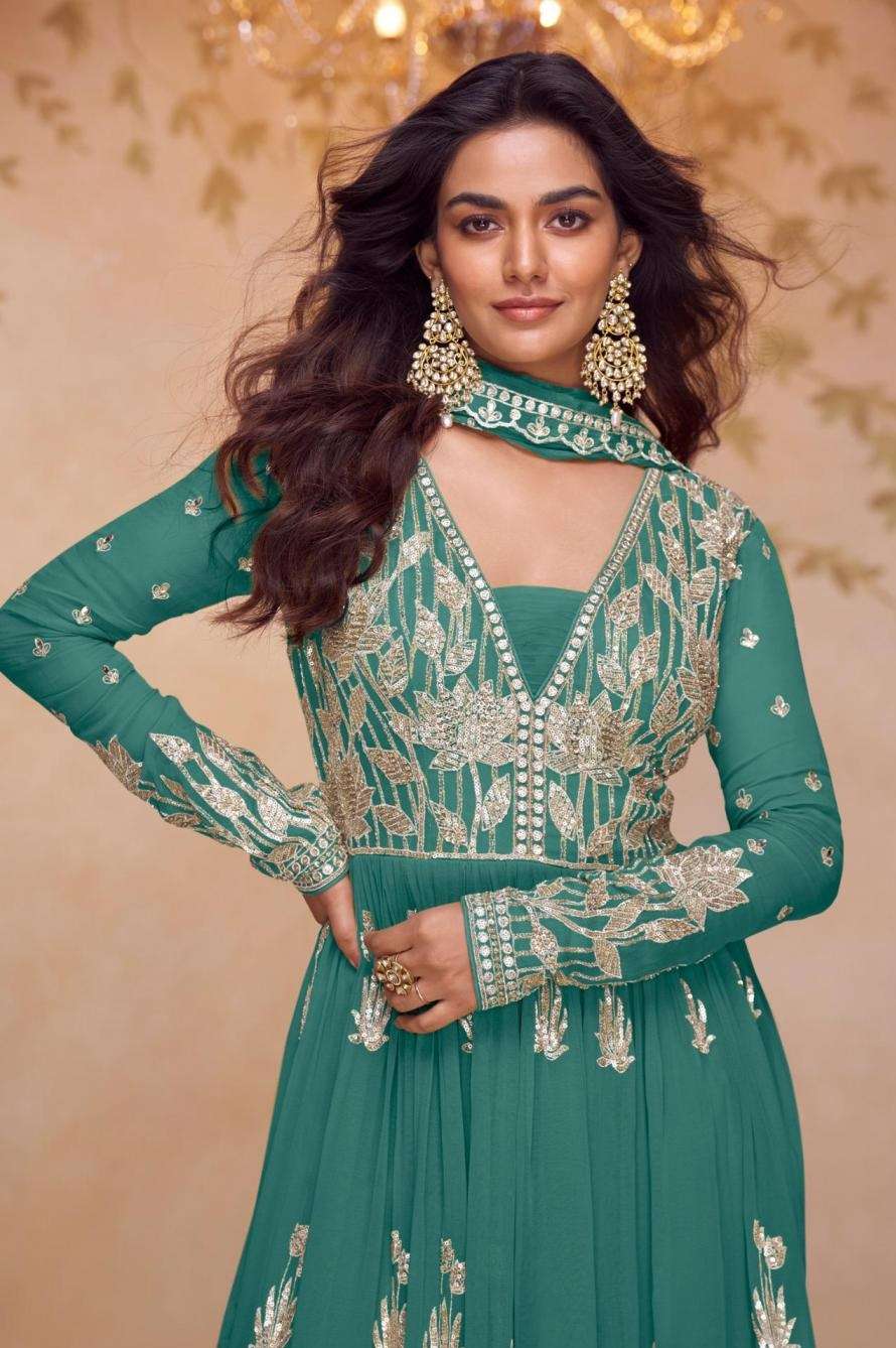 Gulkayra Designer Presents Heer Chinon Fully Stitch Festive Plazzo Salwar Suits Catalog Wholesaler And Exporter 