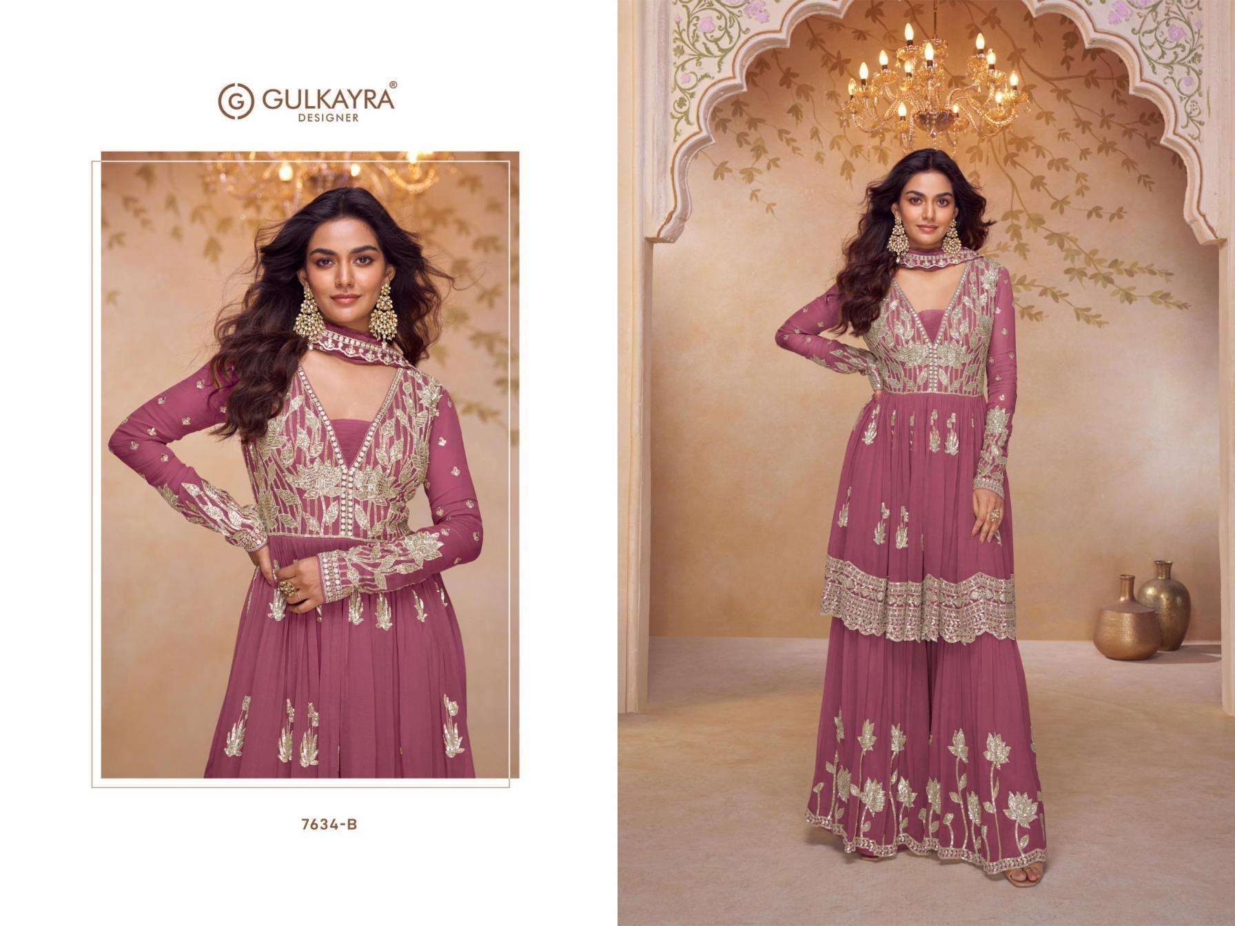 Gulkayra Designer Presents Heer Chinon Fully Stitch Festive Plazzo Salwar Suits Catalog Wholesaler And Exporter 