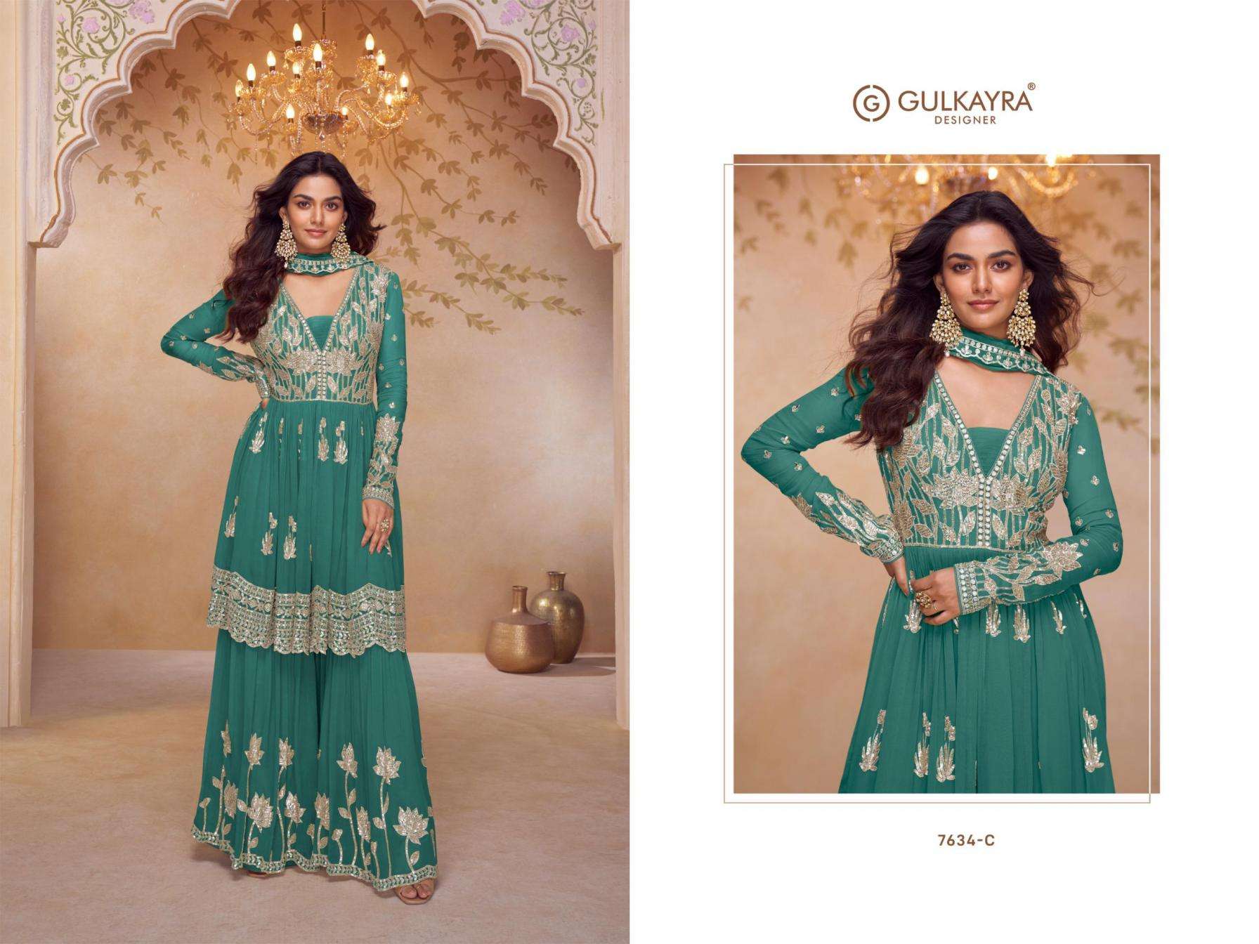 Gulkayra Designer Presents Heer Chinon Fully Stitch Festive Plazzo Salwar Suits Catalog Wholesaler And Exporter 