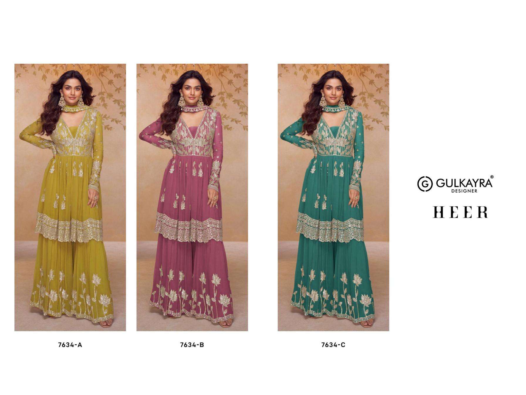 Gulkayra Designer Presents Heer Chinon Fully Stitch Festive Plazzo Salwar Suits Catalog Wholesaler And Exporter 