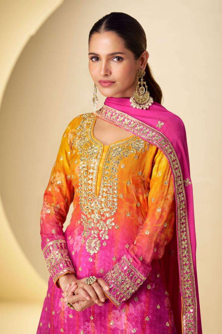 Gulkayra Designer Presents Kanika Chinon Readymade Exclusive Plazzo Style Dress Catalog Wholesaler And Exporter 