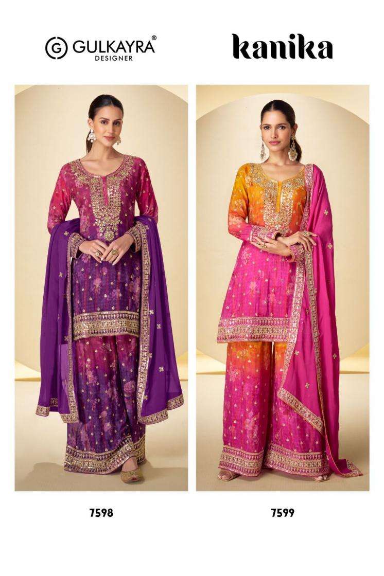 Gulkayra Designer Presents Kanika Chinon Readymade Exclusive Plazzo Style Dress Catalog Wholesaler And Exporter 