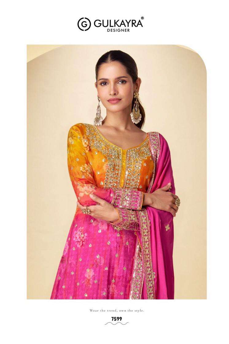 Gulkayra Designer Presents Kanika Chinon Readymade Exclusive Plazzo Style Dress Catalog Wholesaler And Exporter 