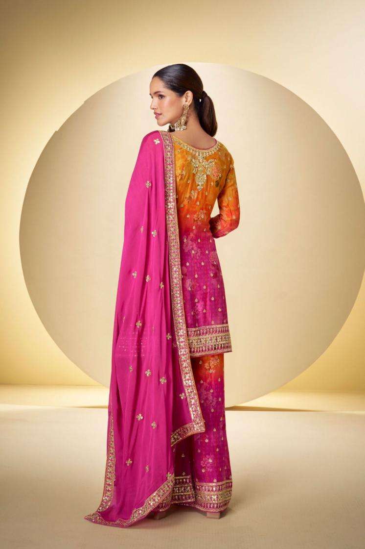 Gulkayra Designer Presents Kanika Chinon Readymade Exclusive Plazzo Style Dress Catalog Wholesaler And Exporter 