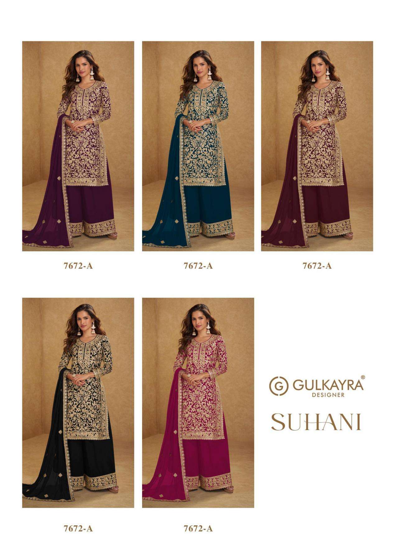 Gulkayra Designer Presents Suhani Georgette Fully Stitch Plazzo Style Dress Catalog Wholesaler And Exporter 