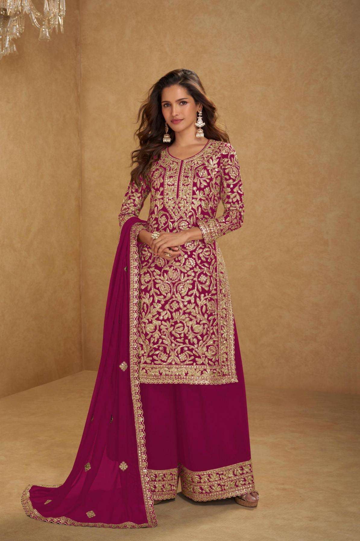 Gulkayra Designer Presents Suhani Georgette Fully Stitch Plazzo Style Dress Catalog Wholesaler And Exporter 