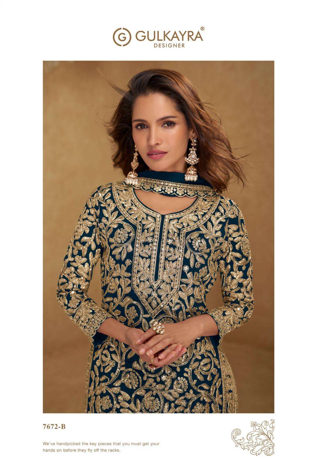 Gulkayra Designer Presents Suhani Georgette Fully Stitch Plazzo Style Dress Catalog Wholesaler And Exporter 